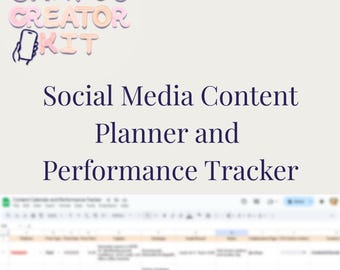 Social Media Planner, Content Calendar & Performance Tracker | Google Sheets Template