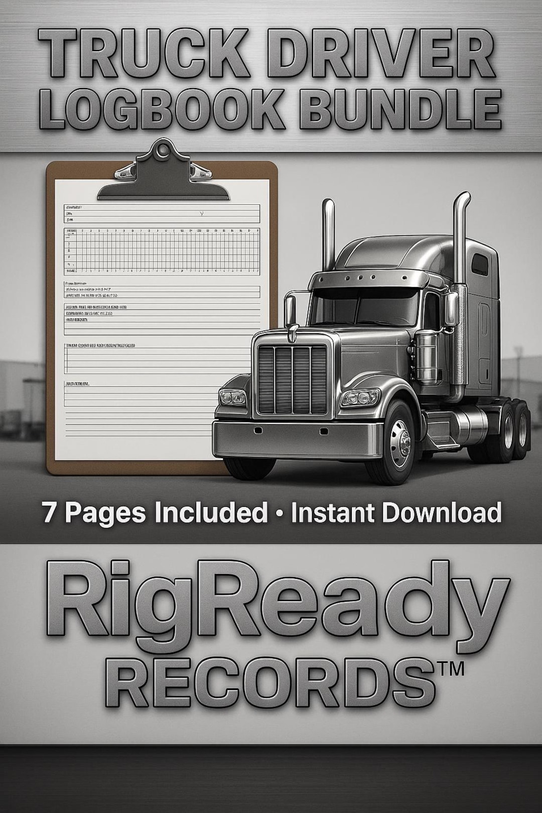 Truck Driver Log Book Printable | Mileage, Pay, Fuel & Maintenance Logs ...