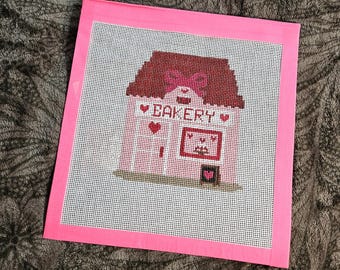 Valentine’s Day Village- Bakery Needlepoint Canvas