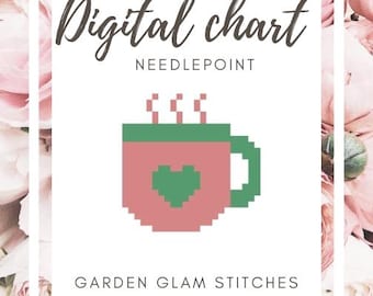 Hot Coco Mug Digital Needlepoint Chart *not a physical item*