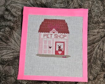 Valentine’s Day Village- Pet Shop Needlepoint Canvas