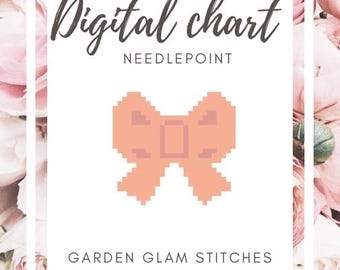 Bow Digital Needlepoint Chart *not a physical item*