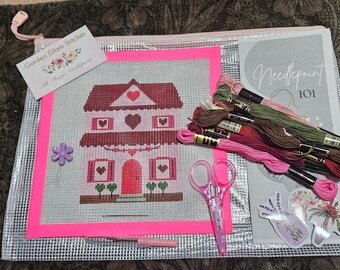 Valentine Village - House Needlepoint Kit