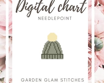 Cozy Hat Digital Needlepoint Chart *not a physical item*