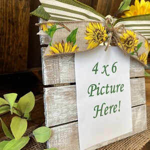 Sunflower Picture Frame/Sunflower Gifts/Sunflower Decor/Sunflower Weddings/Picture Gifts/4 x 6 Picture Frame/Farmhouse Picture Frame image 2