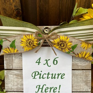 Sunflower Picture Frame/Sunflower Gifts/Sunflower Decor/Sunflower Weddings/Picture Gifts/4 x 6 Picture Frame/Farmhouse Picture Frame image 4