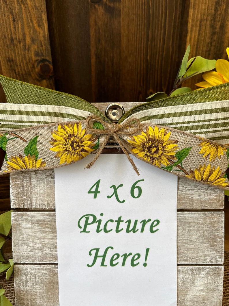 Sunflower Picture Frame/Sunflower Gifts/Sunflower Decor/Sunflower Weddings/Picture Gifts/4 x 6 Picture Frame/Farmhouse Picture Frame image 4