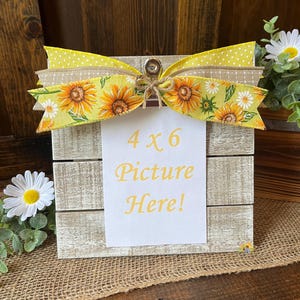 Sunflower Picture Frame/Daisy Photo Frame/Summer Home Decor/Flower Frame/Yellow Frame/Sunflowers Daisy Decor/Boho Floral Frame/Gifts for Her
