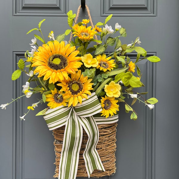 Sunflower Wreaths for Front Door - Etsy