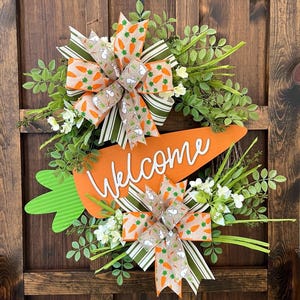 Carrot Wreath/Easter Front Door Wreath/Easter Bows/Easter Carrot Decor/Spring Front Door Wreath/Spring Easter Wreath/Easter Decor