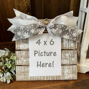 Snowflake Picture Frame/Winter Picture Frame/Snowflake Gifts/Winter Decor/White Picture Frame/Snowflake Decor/4x6 Picture Frame/White Frame