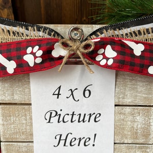 Dog Christmas Picture Frame/Christmas Gift for Dogs/Pet Lover Gift/Dog Lover Gift/4 x 6 Christmas Photo Frame/Dog Frame/Plaid Christmas image 2