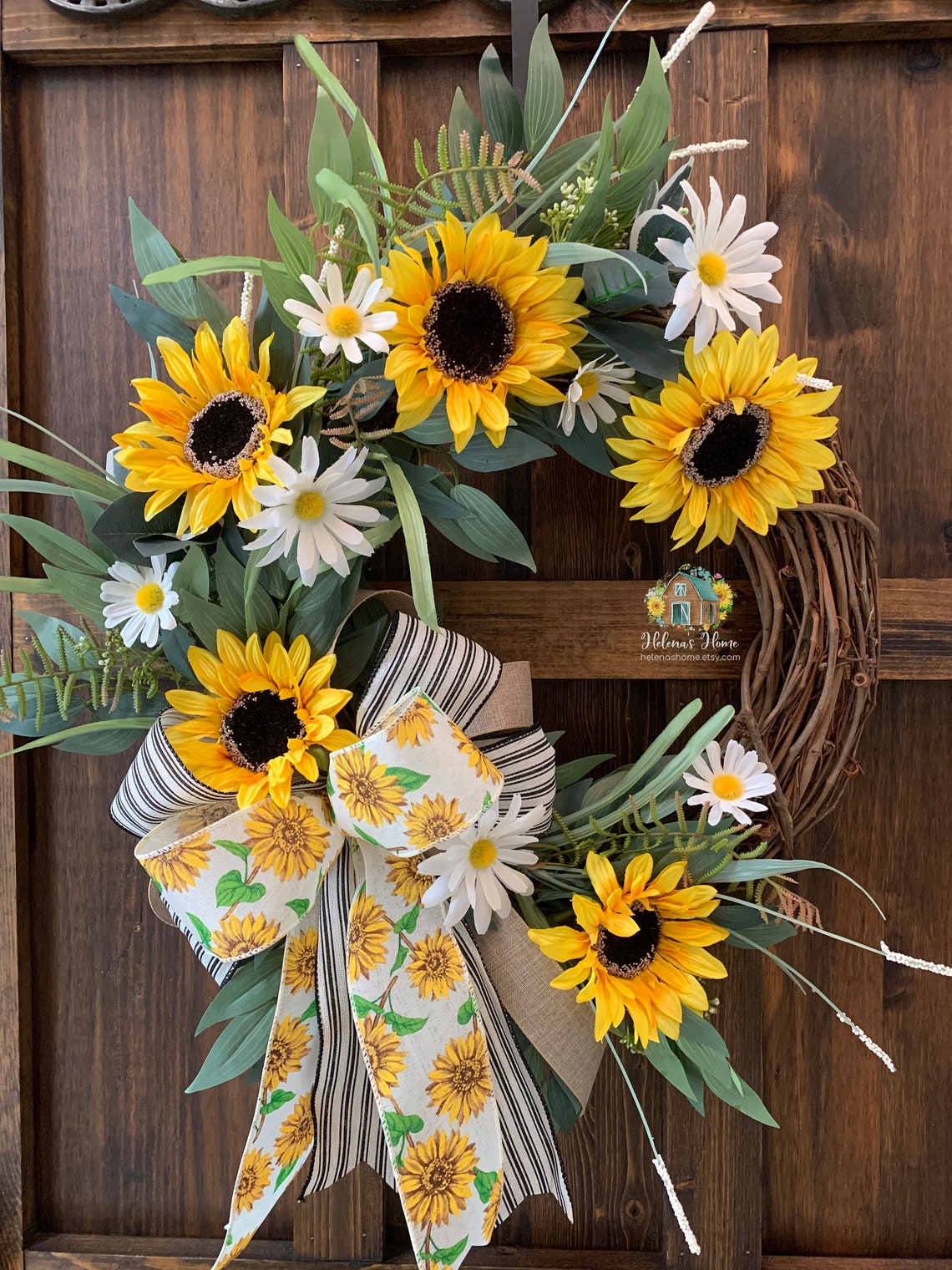 Sunflower Wreath/Daisy Wreath/Summer Wreath/Farmhouse Etsy