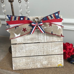 Red White and Blue Picture Frame/Patriotic Frame/4th of July Decorations/Patriotic Decor/Farmhouse Patriotic Decor/4 x 6 Picture Frame image 5