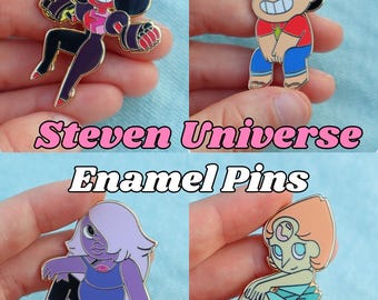 Steven Universe Enamel Pin Collection | 1.5 in. Gold Metal Hard Enamel | Garnet, Pearl, Amethyst