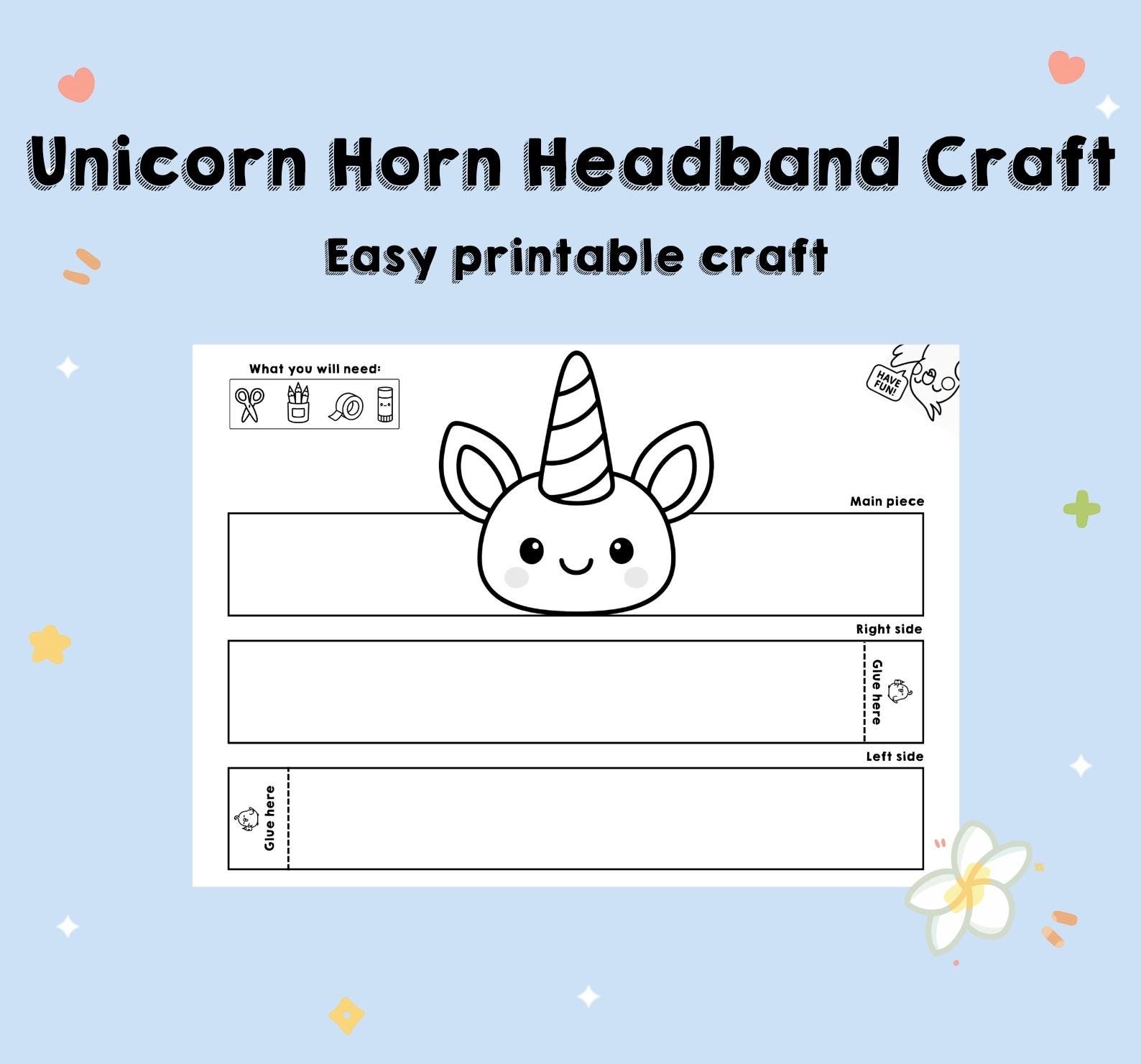 Printable Unicorn Horn Headband Craft - Color, Cut & Wear DIY Paper…