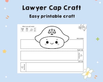 Printable Lawyer Cap Craft – Color, Cut & Wear DIY Paper Hat | Kids Craft Crown/Hat Activity Template