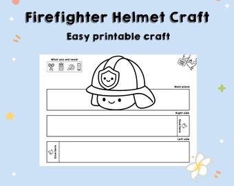 Printable Firefighter Helmet Craft – Color, Cut & Wear DIY Paper Hat | Kids Craft Crown/Hat Activity Template
