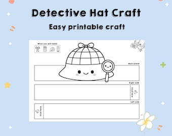 Printable Detective Hat Craft – Color, Cut & Wear DIY Paper Hat | Kids Craft Crown/Hat Activity Template