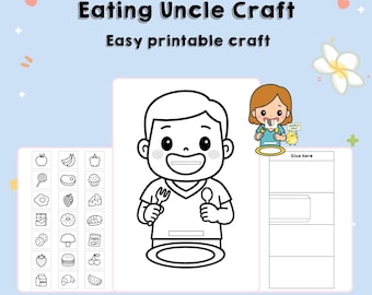 Printable Uncle Healthy Eating Plate Craft – Color, Cut & Sort Food Activity | Preschool Nutrition and Fine Motor Skills Printable