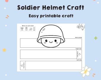 Printable Soldier Helmet Craft – Color, Cut & Wear DIY Paper Hat | Kids Craft Crown/Hat Activity Template
