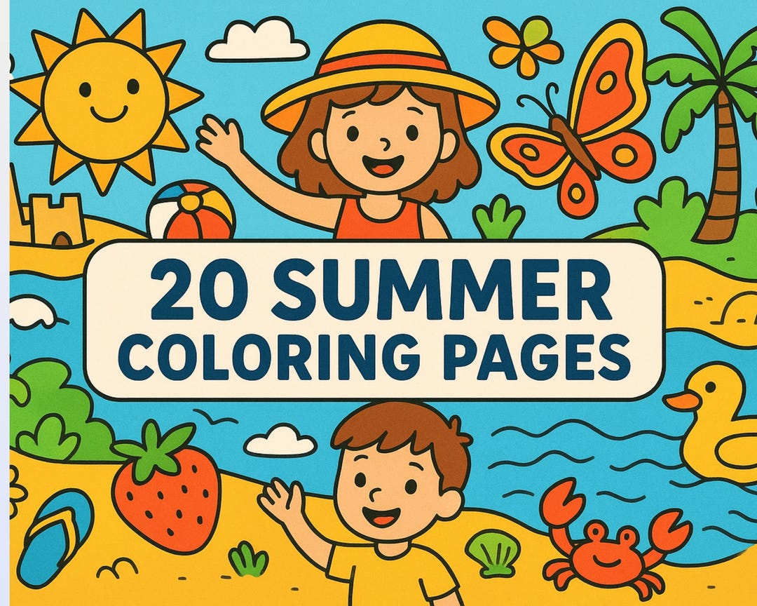 Summer Coloring Pages A4 Printable | Kids Summer Activity Sheets ...