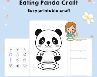 Printable Panda Healthy Eating Plate Craft – Color, Cut And Sort Food Activity | Preschool Nutrition & Fine Motor Skills Printable