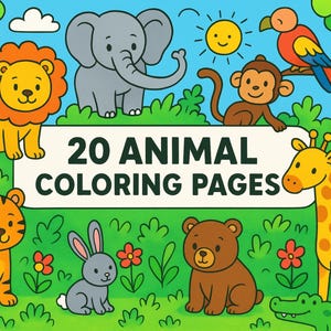 Animal Coloring Pages A4 Printable | Cute Woodland & Sea Creature Coloring Sheets | Kids Activity Digital Download | Relaxing Creative Fun