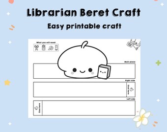 Printable Librarian Beret Craft – Color, Cut & Wear DIY Paper Hat | Kids Craft Crown/Hat Activity Template
