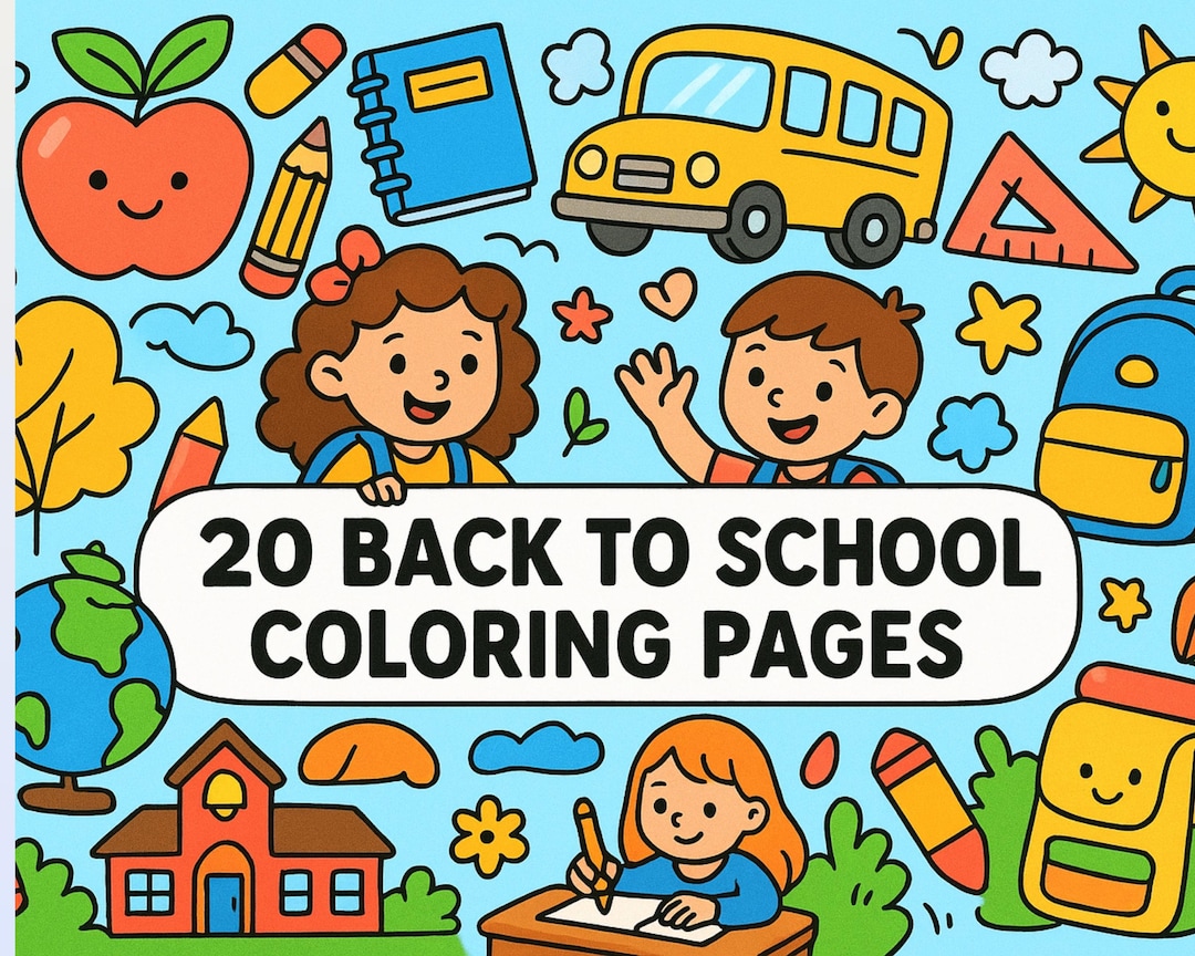 Back to School Coloring Pages A4 | Kids Printable Activity Sheet ...