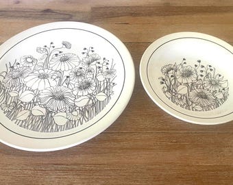 Vintage Crown Lynn Tableware | Sorrento Pattern | Plates and Bowls
