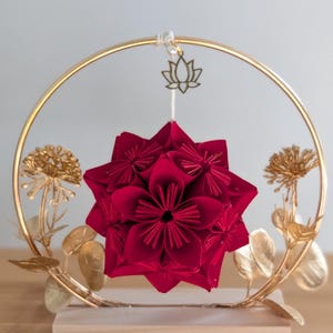 Heartfire + Devotion Kusudama Intention Centerpiece: Red Handmade Mindful Origami Art