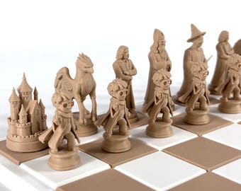 Wizard Chess Pieces - 32 Pieces - Unique Gift - Unique Chess Pieces - Magic Lovers - Gift for Children - Hogwarts
