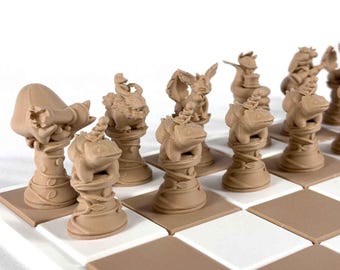Pokémon Chess Pieces - 32 Pieces - Unique Gift - Chess Fan - Collector - Birthday Gift - Chess Pieces - Handmade