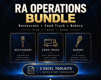 RA Operations Bundle | Excel-Toolkits für Restaurants, Imbisswagen und Bäckereien (Digitaler Download)