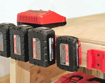 Milwaukee M18 Battery Wall Mount 6 pack – Heavy Duty Tool Holder