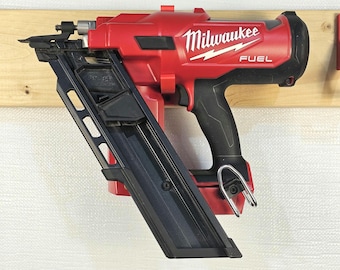 Milwaukee M18 Framing Nailer Wall Mount – Heavy Duty Tool Hanger – Garage Workshop Organizer