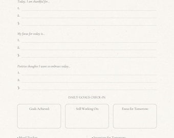 Minimalistische dagelijkse routine plannersjabloon (digitale download)