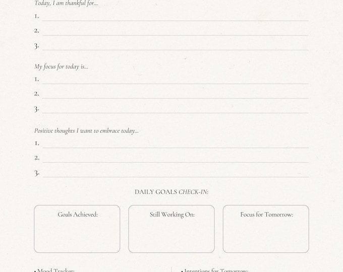 Minimalist Daily Routine Planner Template (digital Download) - Etsy