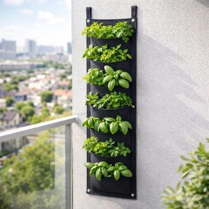 Maceta vertical de 7 bolsillos, bolsa de cultivo colgante