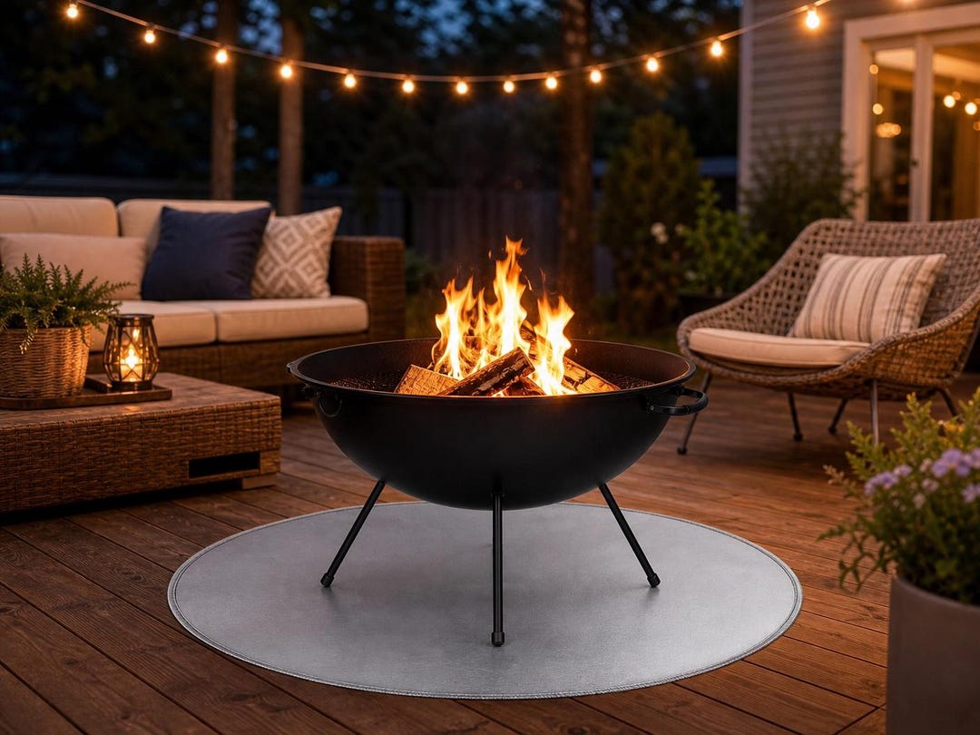 Fire Pit Mat – Double-sided Fireproof Round Grill Patio Protector - Etsy