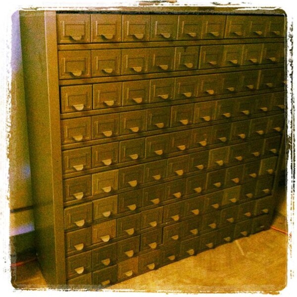 Holiday Clearance...Vintage Industrial small parts storage w/ 100 drawers...only one left