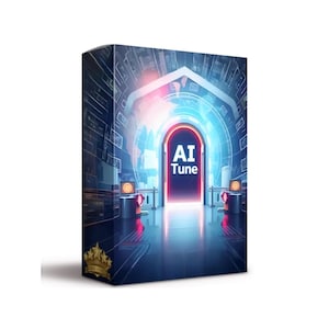 May include: A product box featuring a futuristic design with a central archway and the text "AI Tune." The box has a dark color scheme with blue, red, and white accents, and a gold emblem in the lower left corner.