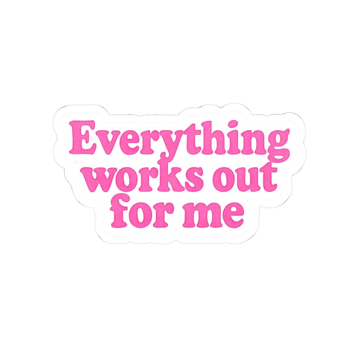 Everything Works Out Affirmation Sticker | Positive Quote Waterproof ...