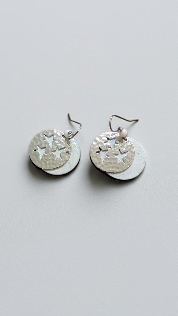 Unique Artisan Disc Statement Earrings - image 1