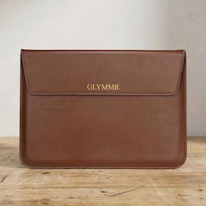 Custom Laptop Sleeve, Hot Stamped Initials Name MacBook Case Pouch