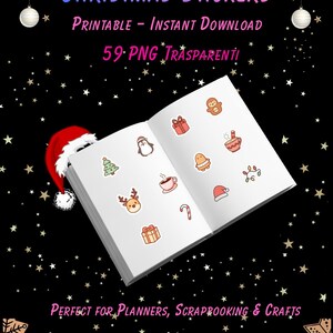 Sticker Kit Natalizio – 59 PNG Trasparenti, Adesivi Digitali di Natale per GoodNotes, Digital Planner e Journal – Download Istantaneo