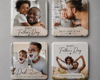 Imán personalizado para el Día del Padre / Regalo personalizado para papá e hijo / Imán para nevera con foto / Regalo para papá / Imán de recuerdo / Regalo para el Día del Padre I