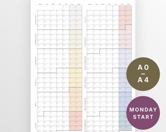 Minimalistische wandkalender 2027 maandag start | Jaarplanner in één oogopslag (pdf-download)
