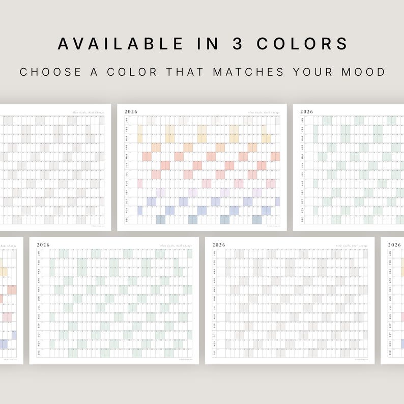 2026 Year At-A-Glance Calendar | Minimalist Wall Planner (Digital Download) image 6
